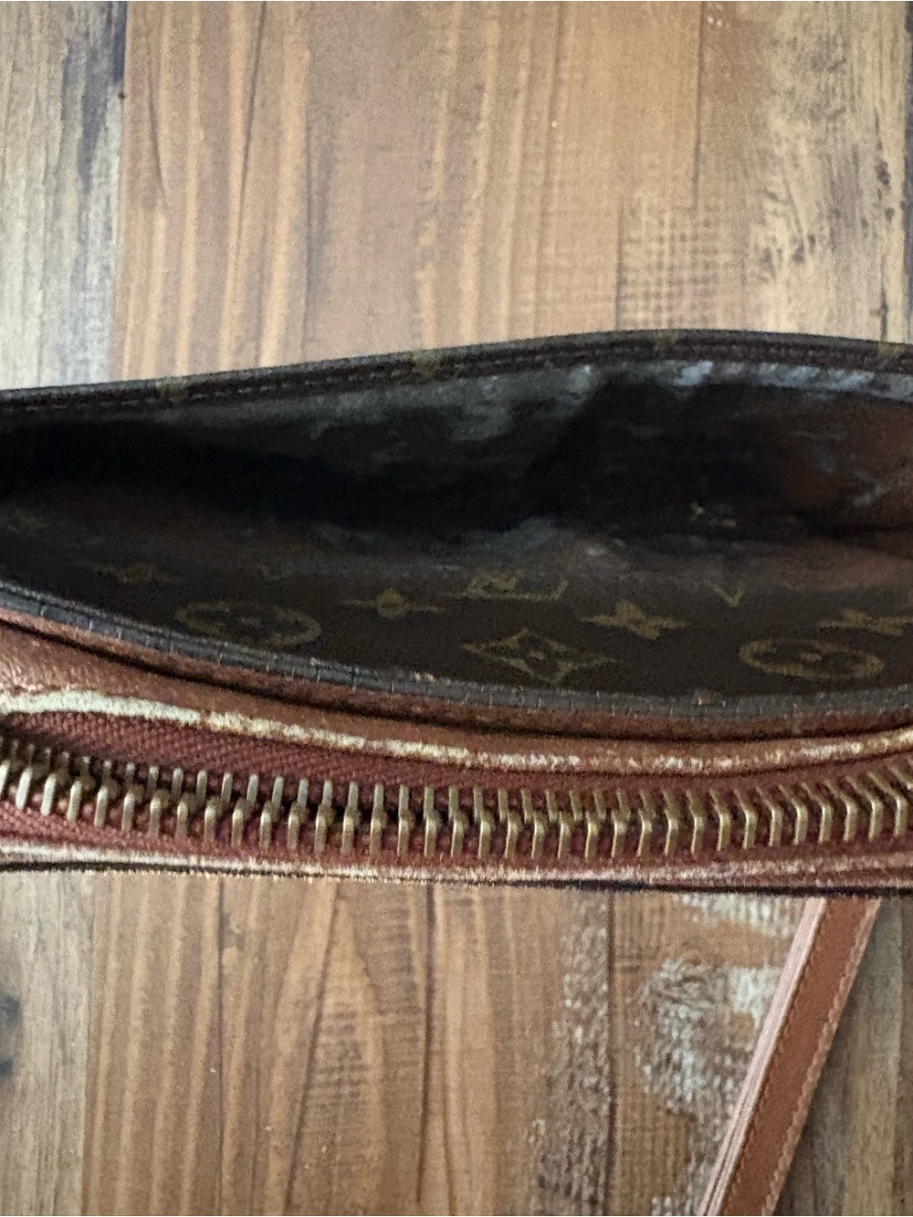 Louis Vuitton Monogram Canvas Wristlet in Brown and Gold - Picture 6 of 6